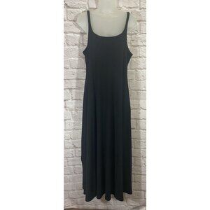 NEW Old Navy Ribbed Tank Midi Dress Stretch Flared Skirt‎ Strappy Black XL